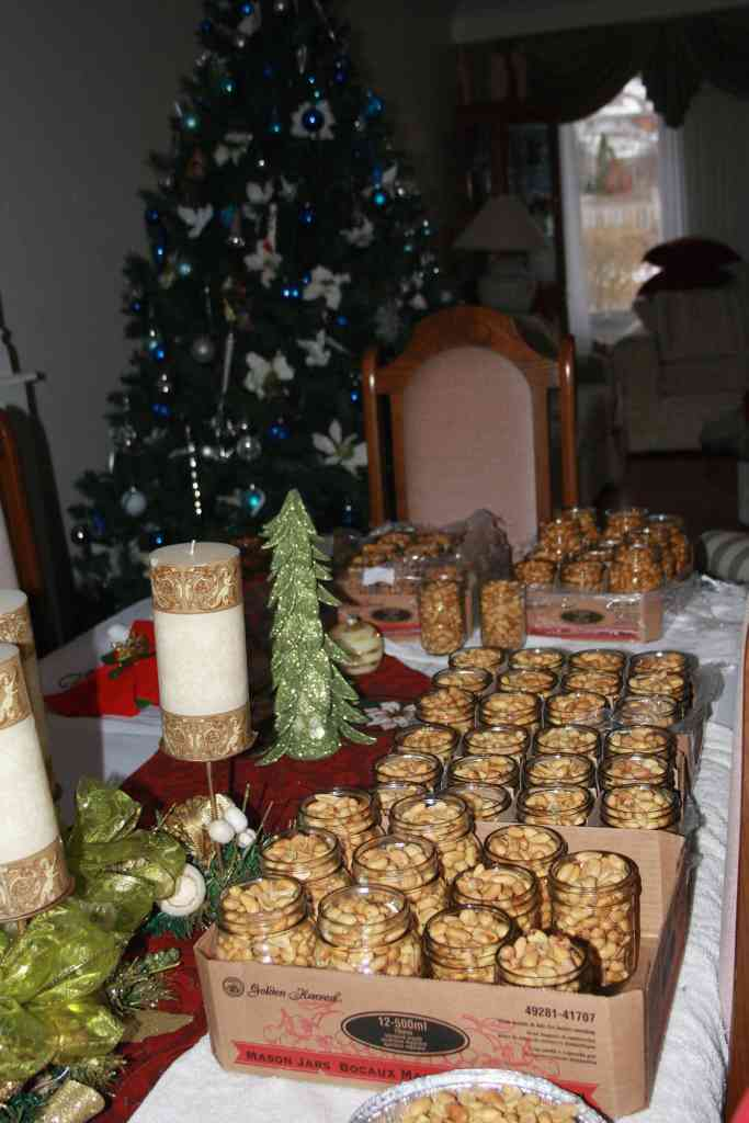 Boxes of peanut jars ready for the holidays