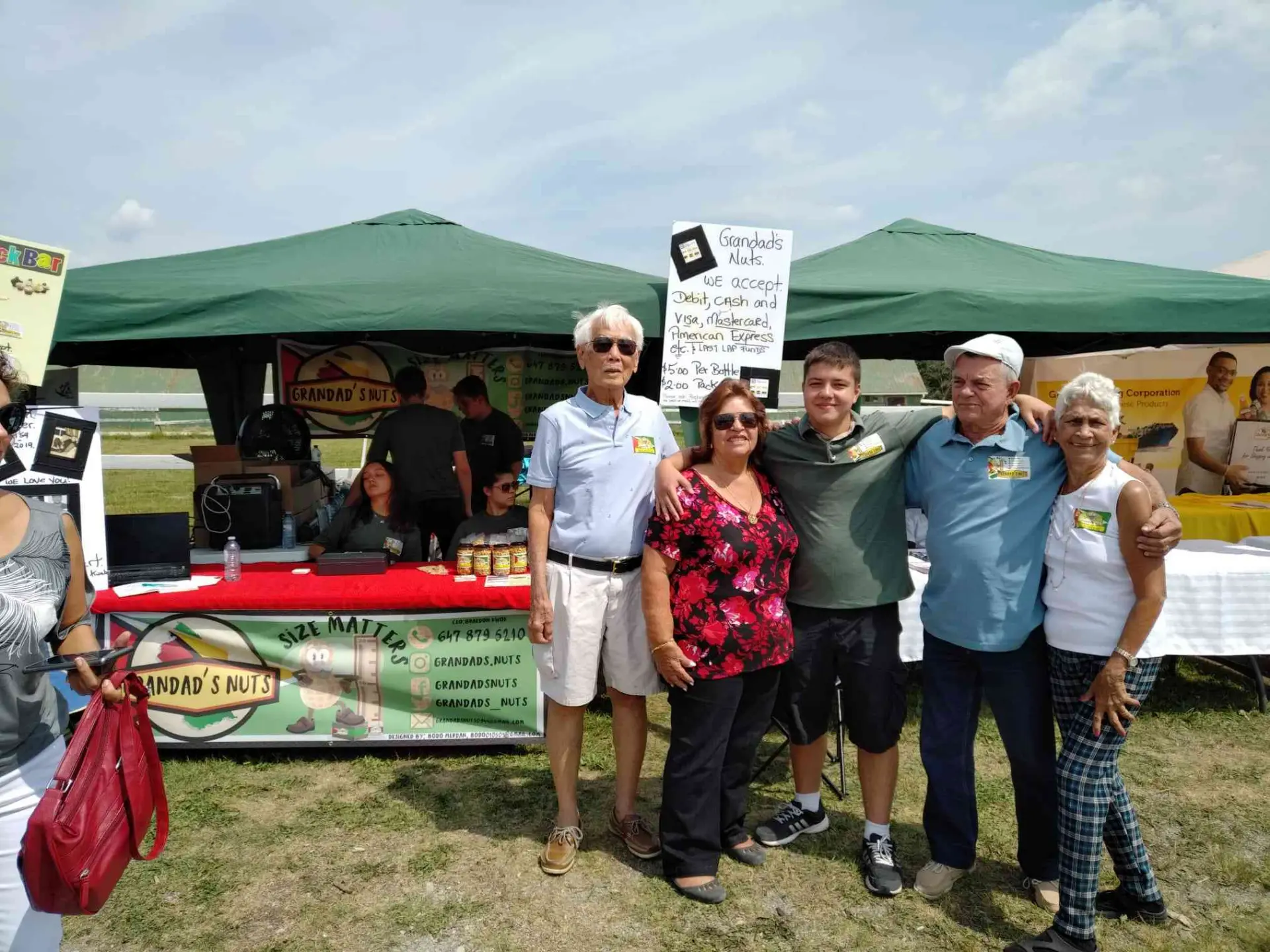 The Grandad's Nuts family at their market stall